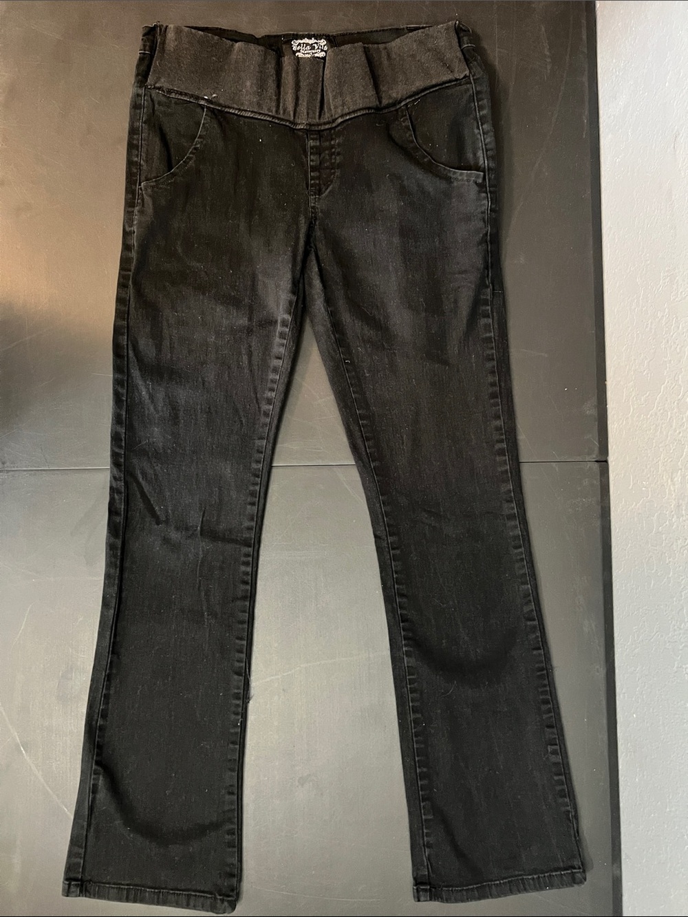 Black Flare Maternity Jeans with Stretch Waistband